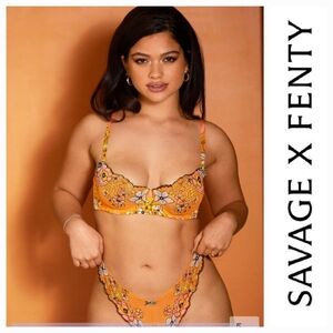 SAUVAGE X FENTY sold out! Mod Poppy embroidered balconette sheer luxury bra top